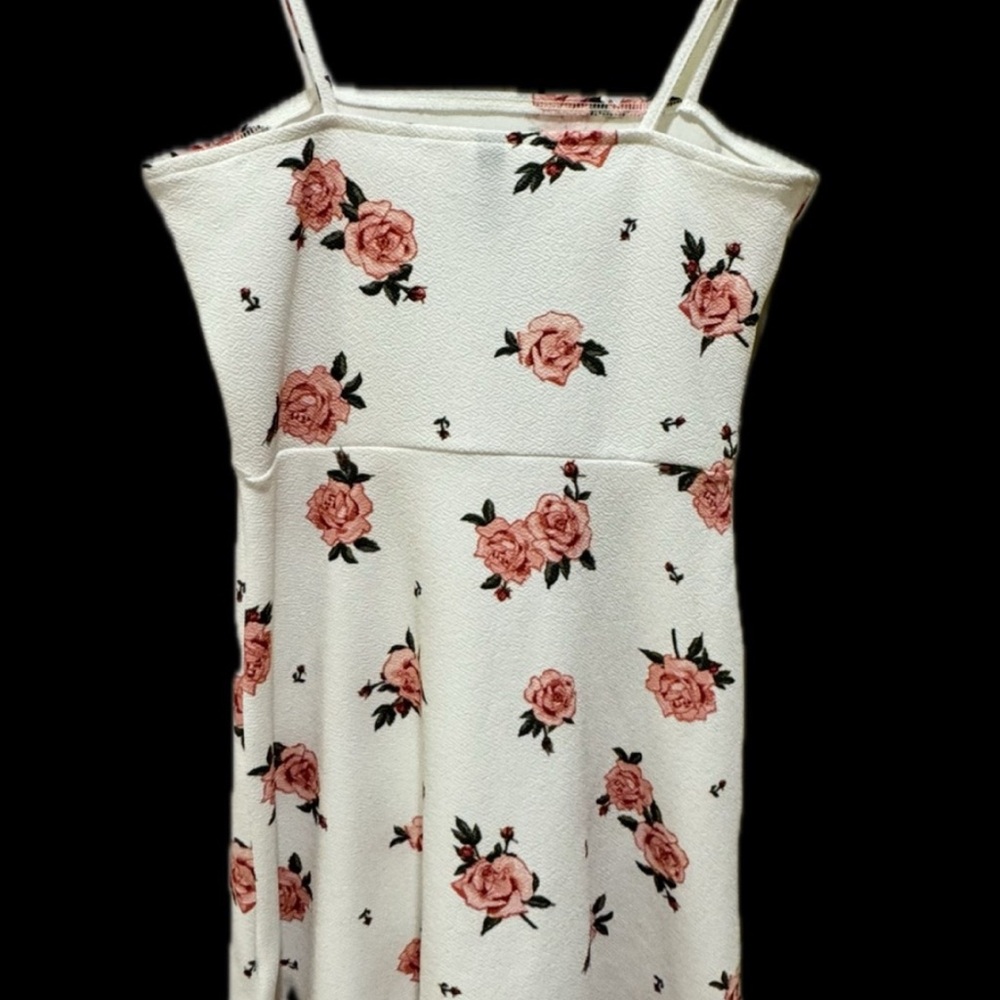 H&M Divided Pink Rosses White Mini Dress